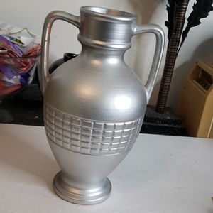 Royal Haeger Silver Tone Urn Vase Pottery Mid-Cen